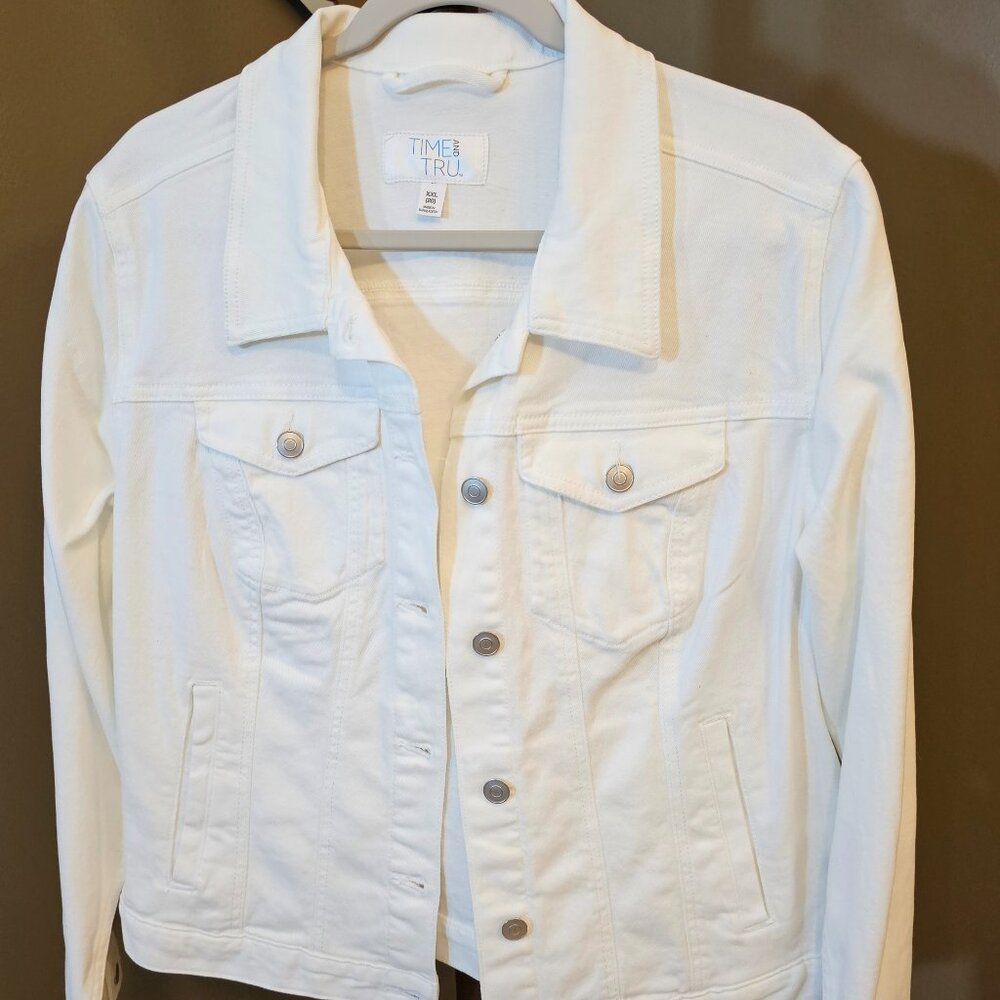 Time and Tru white jean jacket, plus size
